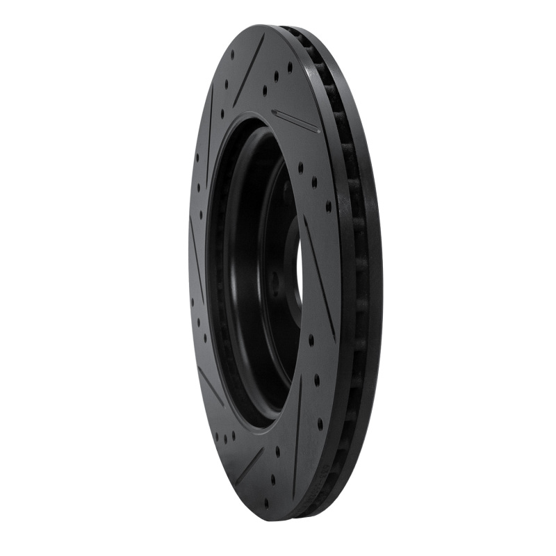 Buick Regal Brake Rotor (1) - Rear Right - R1 Concepts - Drilled & Slotted - Black - `10-`25